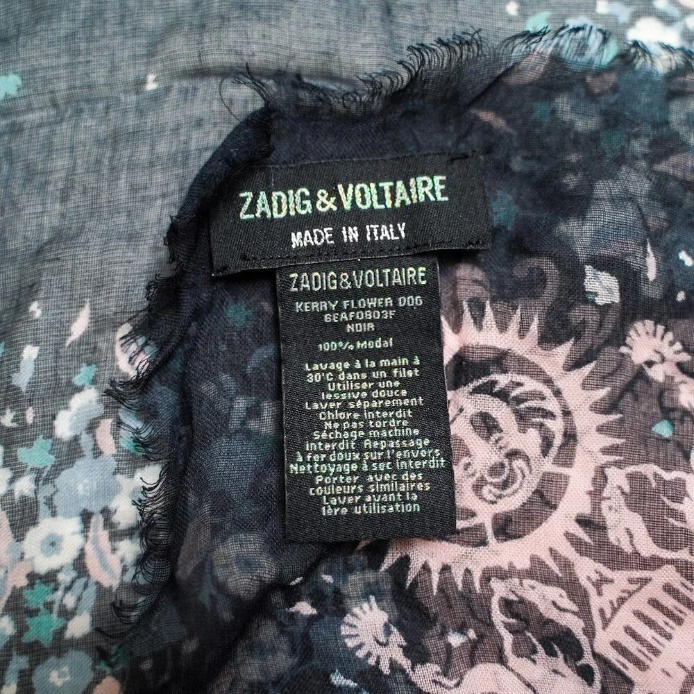 Zadig & Voltaire Kerry Flower Dog Square Scarf